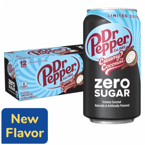 Dr Pepper Creamy Coconut Zero Sugar Soda - Fresh Zero